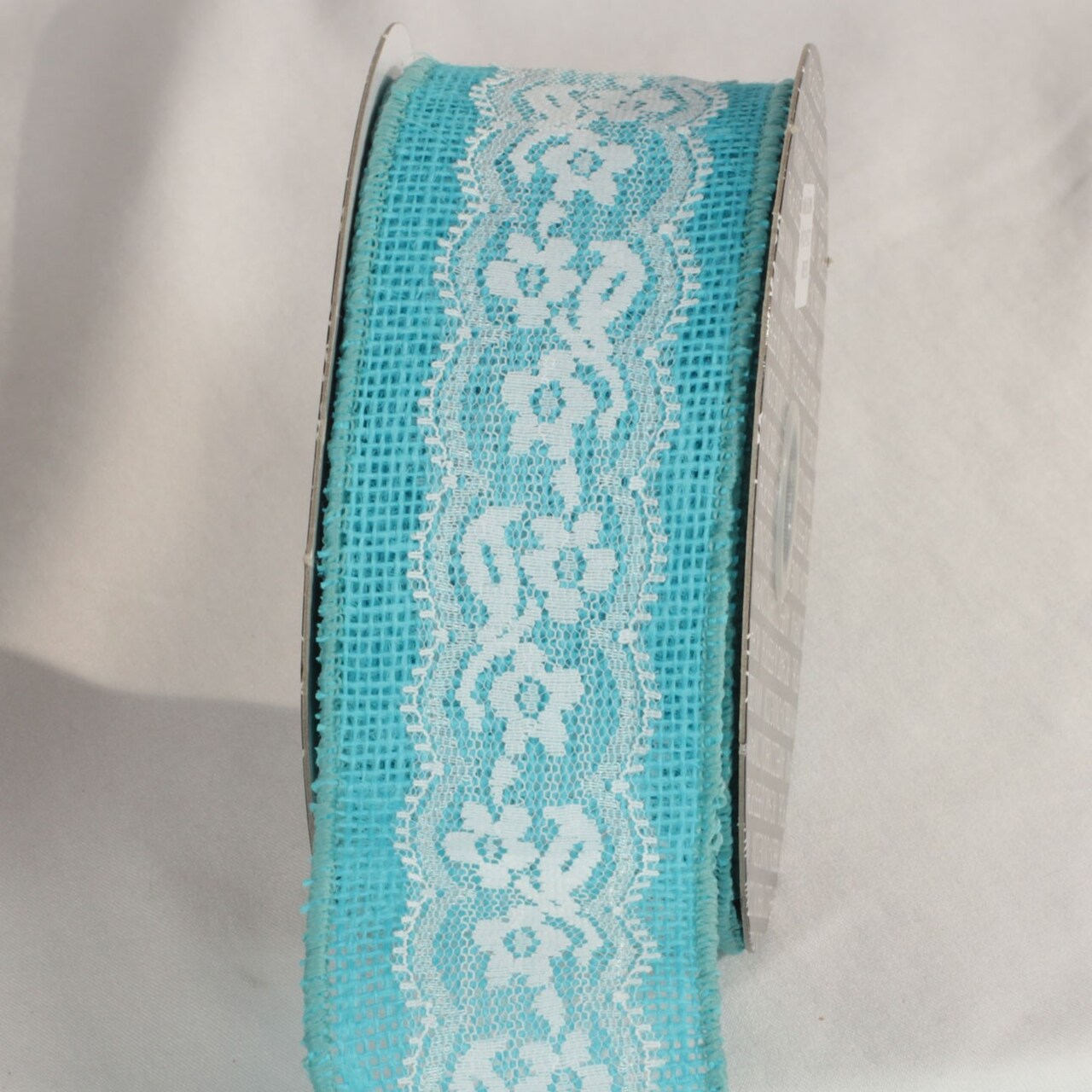The Ribbon People Blue and White Floral Lace Craft Ribbon 2.5" x 10 Yards